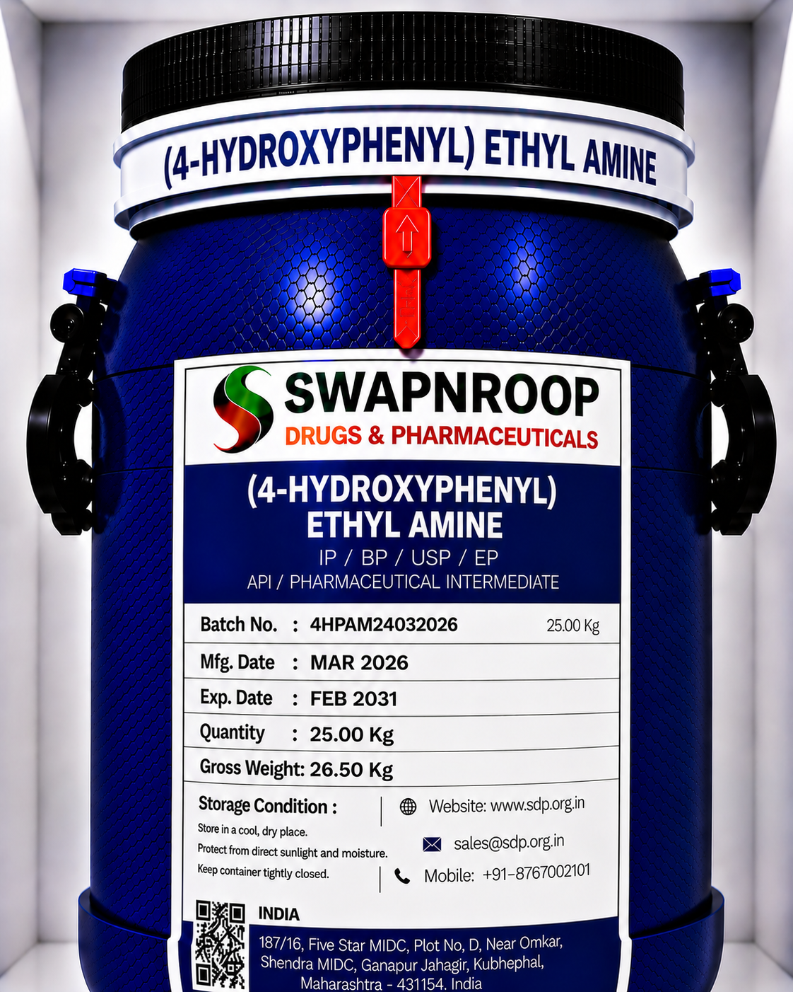 2-(4-Hydroxyphenyl) Ethyl Amine Manufacturer in India | Bulk Supplier & Exporter
